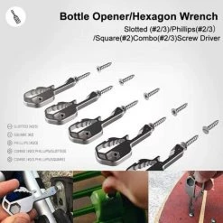 Devenirriche Outil De Poche Multifonction 24 En 1 En Acier Inoxydable En Forme De Clé, Outil Multifonction D'extérieur Pour Décapsuleur, Tournevis, Règle, Clé, Décapage, Tournevis D'embout (noir) -Pince et tenaille Soldes 64756247 3