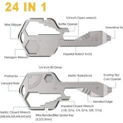 MONLY Shao Hua Outil Clé Multifonction | Outil Clé Extérieur | Ouvre-Bouteille En Acier Inoxydable 24 En 1 | Mini Clé Portable | Utilisé Pour Les Outils De Ligne De Coupe, Ouvre-boîte, Etc. (Argent) 9 MONLY Shao Hua Outil Clé Multifonction | Outil Clé Extérieur | Ouvre-Bouteille En Acier Inoxydable 24 En 1 | Mini Clé Portable | Utilisé Pour Les Outils De Ligne De Coupe, Ouvre-boîte, Etc. (Argent) -Pince et tenaille Soldes 65002632 5
