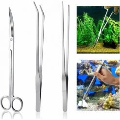 L'FLANEUR Aquarium Kit Outil Accessoires Inox Aquarium Réservoir Eau Plante Pinces Ciseaux Outils Set Poisson Starter Kits ANEUR