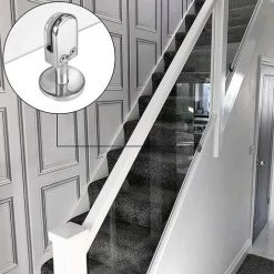 MONLY Pince Verre Pour D'escalier, 2 Pièces Pince Verre 6-8mm, Pince Verre Acier Inoxydable 304, Pinces Verre Pour Balustrade, Avec Colonne Support Inférieure, Ajustable, Pour Écrans, Clôtures Piscine -Pince et tenaille Soldes 65484994 5