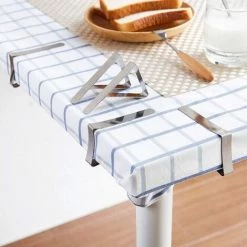 OSQI 12 Paquets De Pinces De Nappe De Réglage Pinces De Couverture De Table En Acier Inoxydable Supports De Nappe (argent) -Pince et tenaille Soldes 65503697 3