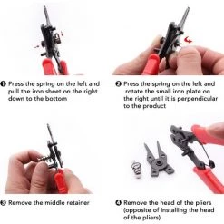 BAICCCF Pince Circlips Ensemble De Pinces à Circlips 4 En 1, Ensembles De Circlips Internes Et Externes, Les Ensembles De Circlips Interchangeables Comprennent Des Buses De Circlip Droites/incurvées Comprenant Deux Têtes De Circlip à 180°, 90° Et 45° -Pince et tenaille Soldes 65630528 4