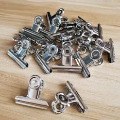 ABCRITAL Pince Bulldog 38mm Rond Reliure En Papier Pinces à Limes En Métal Argenté Bureau Domicile Fournitures - 12 Pièces -Pince et tenaille Soldes 65653086 5