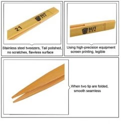 QERSTA Pince à épiler Anti-perte Industrielle Sans Dent Pince à épiler En Bambou Antistatique -Pince et tenaille Soldes 65723932 4