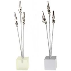 LTS FAFA Multifonctionnel Cube Base Memo Clip Clip Avec 3 Pinces Alligator Petits Clips Pour Afficher Les Cartes De Numérotation Photo Incolore