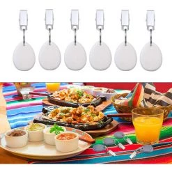 HKLFFJA 6 Pièces Poids De Nappe En Forme De Coeur Poids De Nappe En Pierre Pince En Métal Nappe Pendentif Poids De Table En Pierre Cintres Pour Pique-Nique En Plein Air Famille Dîner Décoration De Table -Pince et tenaille Soldes 65747419 4