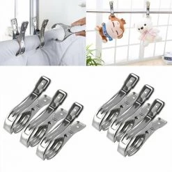 BEARSU Pinces à Linge En Acier Inoxydable, 6pcs épingles à Manteau, Pinces Coupe-vent, Pinces à Serviette Durables Pour Serviettes De Plage/serviettes à Main/serviettes De Bain/nappes Et Vêtements -Pince et tenaille Soldes 65758978 3