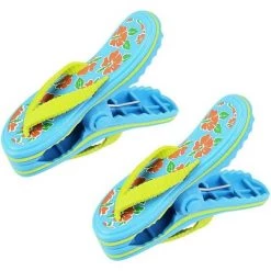 GrooFoo 2 Pcs Pince à Linge En Plastique Pinces À Serviette De Plage Pince De Plage Pantoufles Serviette Vêtements Chaussettes Serviette De Plage(Bleu) GrooFoo