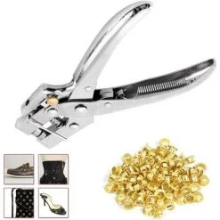 MEZHENG Pince De Perforation En Acier Robuste Avec 100 œillets En Fer De 4 Mm Pour Bâches, Vêtements, Travaux Manuels, Scrapbooking, Perforation -Pince et tenaille Soldes 65889407 5