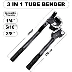 EINEMGELD Cintreuse De Tubes 3 En 1 6-10 Mm 0-180 Degrés Manuel Pour Tubes En Cuivre, Aluminium, Laiton Et Acier Fin, Noir -Pince et tenaille Soldes 65896757 4