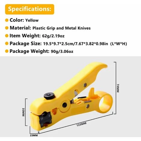 DONTODENT Kinee Universal Cutter/stripper Pour Cat5 Cat6 Plat Ou Rond Stp/utp Cable Stripper Outil à Main Pour Rg59/6/7/11 Outil Avec Poignée Protouch 3 DONTODENT Kinee Universal Cutter/stripper Pour Cat5 Cat6 Plat Ou Rond Stp/utp Cable Stripper Outil à Main Pour Rg59/6/7/11 Outil Avec Poignée Protouch – Image 3