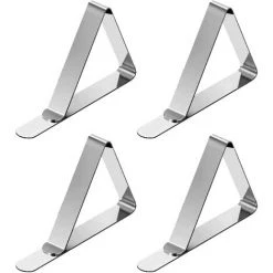 OSQI Pinces à Nappe 4 Pièces Pour Tables épaisses, Grandes Pinces à Nappe De Table Porte-nappes En Acier Inoxydable Pour Banquet Pique-Nique Mariage 7.5x4.5 Cm