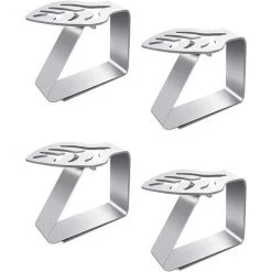 FVO Pince à Nappe,4 PCS Pinces à Nappe Exterieur En Forme De Feuille Pinces à Couverture De Table En Acier Inoxydable Pinces Antidérapantes Pour Maison Pique-Nique Barbecue Décoration Mariage6.5*5cm
