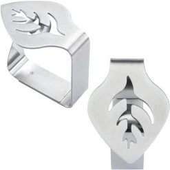 FVO Pince à Nappe,4 PCS Pinces à Nappe Exterieur En Forme De Feuille Pinces à Couverture De Table En Acier Inoxydable Pinces Antidérapantes Pour Maison Pique-Nique Barbecue Décoration Mariage6.5*5cm 8 FVO Pince à Nappe,4 PCS Pinces à Nappe Exterieur En Forme De Feuille Pinces à Couverture De Table En Acier Inoxydable Pinces Antidérapantes Pour Maison Pique-Nique Barbecue Décoration Mariage6.5*5cm -Pince et tenaille Soldes 66024923 4