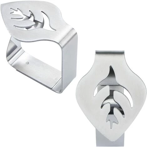 FVO Pince à Nappe,4 PCS Pinces à Nappe Exterieur En Forme De Feuille Pinces à Couverture De Table En Acier Inoxydable Pinces Antidérapantes Pour Maison Pique-Nique Barbecue Décoration Mariage6.5*5cm 4 FVO Pince à Nappe,4 PCS Pinces à Nappe Exterieur En Forme De Feuille Pinces à Couverture De Table En Acier Inoxydable Pinces Antidérapantes Pour Maison Pique-Nique Barbecue Décoration Mariage6.5*5cm – Image 4