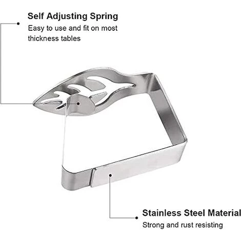 FVO Pince à Nappe,4 PCS Pinces à Nappe Exterieur En Forme De Feuille Pinces à Couverture De Table En Acier Inoxydable Pinces Antidérapantes Pour Maison Pique-Nique Barbecue Décoration Mariage6.5*5cm 5 FVO Pince à Nappe,4 PCS Pinces à Nappe Exterieur En Forme De Feuille Pinces à Couverture De Table En Acier Inoxydable Pinces Antidérapantes Pour Maison Pique-Nique Barbecue Décoration Mariage6.5*5cm – Image 5