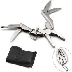 Multi-Outil Pinces Kit Multifonction Outil De Poche Avec étui En Cuir Noir, Multitools Pince Pour Camping, Pêche, Randonnée, Cuisine, Pique-Nique 5*7.2cm,Adélala