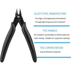 GRID COOL Lot De 6 Pinces Coupantes De Côté, Pince Coupante Electronique, Pince Coupante Cisaille Précision Diagonale Pour Câble Électrique, Bijoux, Bricolage –Noir -Pince et tenaille Soldes 66757503 5