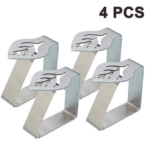 ABCRITAL 4 Pièces En Acier Inoxydable Argenté Épais Pince En Tissu Épais, Soutiende Pince De Nappe, Pinces De Couverture De Table, Supports De Pinces De Nappe Pour Extérieur Et Intérieur 1 ABCRITAL 4 Pièces En Acier Inoxydable Argenté Épais Pince En Tissu Épais, Soutiende Pince De Nappe, Pinces De Couverture De Table, Supports De Pinces De Nappe Pour Extérieur Et Intérieur