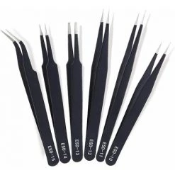 FLETéçA 6 Outils De Réparation De Pinces électrostatiques De Précision En Acier Inoxydable, Utilisés Pour Les Travaux Informatiques, électroniques, De Bijouterie, De Laboratoire Et De Précision