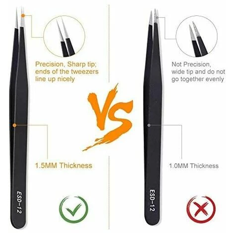 FLETéçA 6 Outils De Réparation De Pinces électrostatiques De Précision En Acier Inoxydable, Utilisés Pour Les Travaux Informatiques, électroniques, De Bijouterie, De Laboratoire Et De Précision 3 FLETéçA 6 Outils De Réparation De Pinces électrostatiques De Précision En Acier Inoxydable, Utilisés Pour Les Travaux Informatiques, électroniques, De Bijouterie, De Laboratoire Et De Précision – Image 3