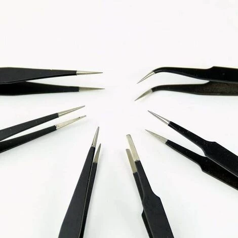 FLETéçA Pincette De Précision Antistatique 6PCS Pincettes De Précision Pince De Précision En Acier Inoxydable Antistatique Pour L'électronique,la Réparation De Montres Et D'horloges La Fabrication De Bijoux 5 FLETéçA Pincette De Précision Antistatique 6PCS Pincettes De Précision Pince De Précision En Acier Inoxydable Antistatique Pour L'électronique,la Réparation De Montres Et D'horloges La Fabrication De Bijoux – Image 5