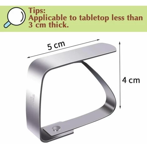 FLETéçA 8 Pinces à Nappe En Acier Inoxydable, Pinces à Nappes, Pinces à Couvertures De Table, Pinces à Nappes, Pinces à Nappes - Argent 2 FLETéçA 8 Pinces à Nappe En Acier Inoxydable, Pinces à Nappes, Pinces à Couvertures De Table, Pinces à Nappes, Pinces à Nappes - Argent – Image 2