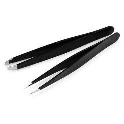 HELLO KITTY BAIN Pince à épiler à Sourcils 2 Pièces, Pince à épiler De Précision En Acier Inoxydable Pour épiler Les Sourcils, Unisexe (noir)