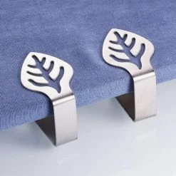 YIENJAOY AGILITY Lot De 4 Pinces à Nappe En Acier Inoxydable - Pour L'extérieur Pince De Nappe - Type De Feuille -Pince et tenaille Soldes 67902839 4