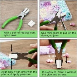 MèREÉTERNEL Pince à Double Mâchoire En Nylon De 12,7 Cm Avec Mâchoires Supplémentaires En Nylon Avec Double Ressort à Feuille, Outil De Fabrication De Bijoux Pour Perler Et Façonner Le Fil Ternel -Pince et tenaille Soldes 68006575 3