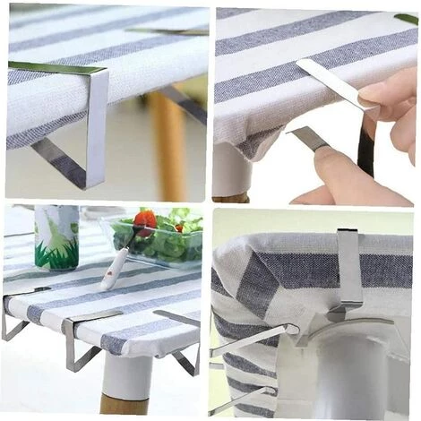 HELLO KITTY BAIN Pince Spéciale Pince à Nappe Fixe Pince à Nappe En Acier Inoxydable Réglable Poignée De Support De Couverture De Table Antidérapante Argent 4.5X7.5X1.3CM 12PCS Maison 3 HELLO KITTY BAIN Pince Spéciale Pince à Nappe Fixe Pince à Nappe En Acier Inoxydable Réglable Poignée De Support De Couverture De Table Antidérapante Argent 4.5X7.5X1.3CM 12PCS Maison – Image 3