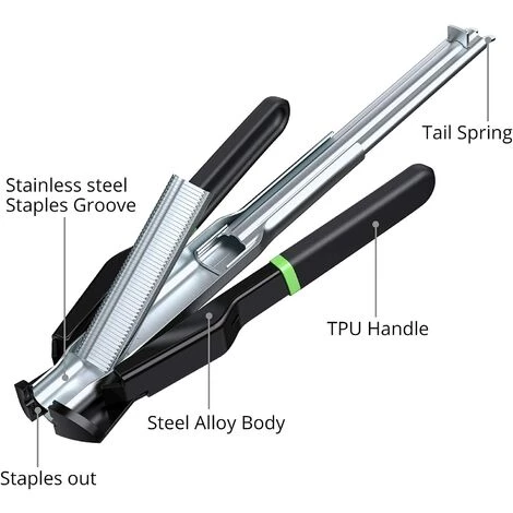 Agrafeuse Automatique De Clôture Pince De Circlips Pince De Clôture Métallique D'Anneaux Galvanisés De Pour Les Filets De Maille Et Les Cages De Clôture-Noir, Ephé 2 Agrafeuse Automatique De Clôture Pince De Circlips Pince De Clôture Métallique D'Anneaux Galvanisés De Pour Les Filets De Maille Et Les Cages De Clôture-Noir, Ephé – Image 2