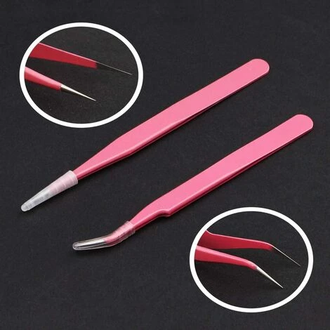 Pince Extension Cils, 2 Pcs Pinces à Extension De Cils En Acier Inoxydable Pince à Épiler Cils à Bouts Droite & Courbé Pince Brucelles Nippers Pour Extensions De Cils, Ephé 2 Pince Extension Cils, 2 Pcs Pinces à Extension De Cils En Acier Inoxydable Pince à Épiler Cils à Bouts Droite & Courbé Pince Brucelles Nippers Pour Extensions De Cils, Ephé – Image 2
