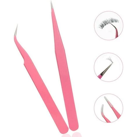 Pince Extension Cils, 2 Pcs Pinces à Extension De Cils En Acier Inoxydable Pince à Épiler Cils à Bouts Droite & Courbé Pince Brucelles Nippers Pour Extensions De Cils, Ephé 3 Pince Extension Cils, 2 Pcs Pinces à Extension De Cils En Acier Inoxydable Pince à Épiler Cils à Bouts Droite & Courbé Pince Brucelles Nippers Pour Extensions De Cils, Ephé – Image 3