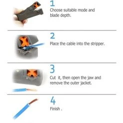 FUIENKO Pince à Dénuder Automatique De Fil, Outils De Dénudage De Câble, Pince De Décantation, Pince à Sertir, Coupe-fil,Gray -Pince et tenaille Soldes 68634122 3